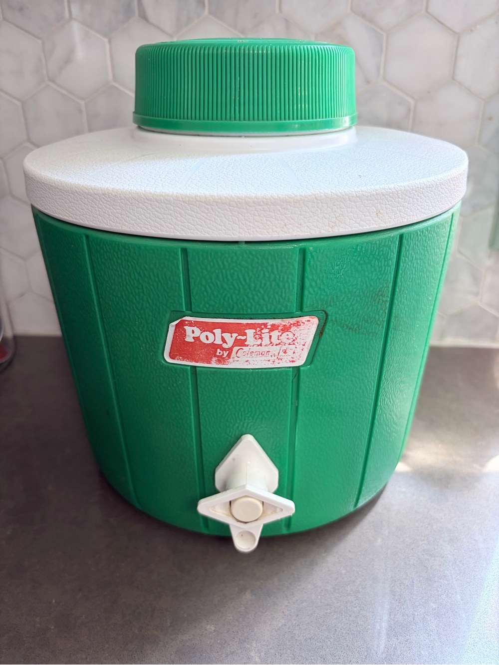 Coleman Poly-Lite Green Beverage Cooler Jug with spout